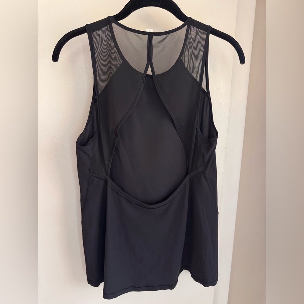 Lululemon Sculpt Tank Black Mesh Racerback Workout Top Size 6 - Picture 3 of 4
